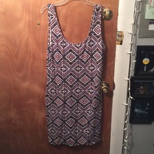 Printed Bodycon Dress - Low Back